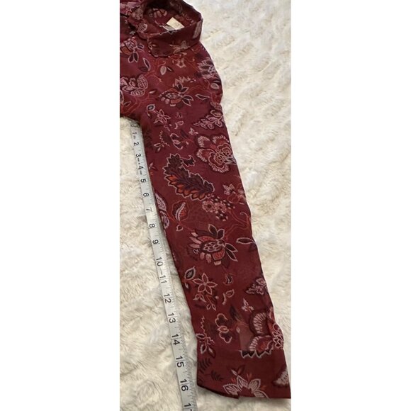 Women's LOFT Outlet Petite Sheer Collared Floral Blouse 100% Polyester Size SP - Picture 6 of 14